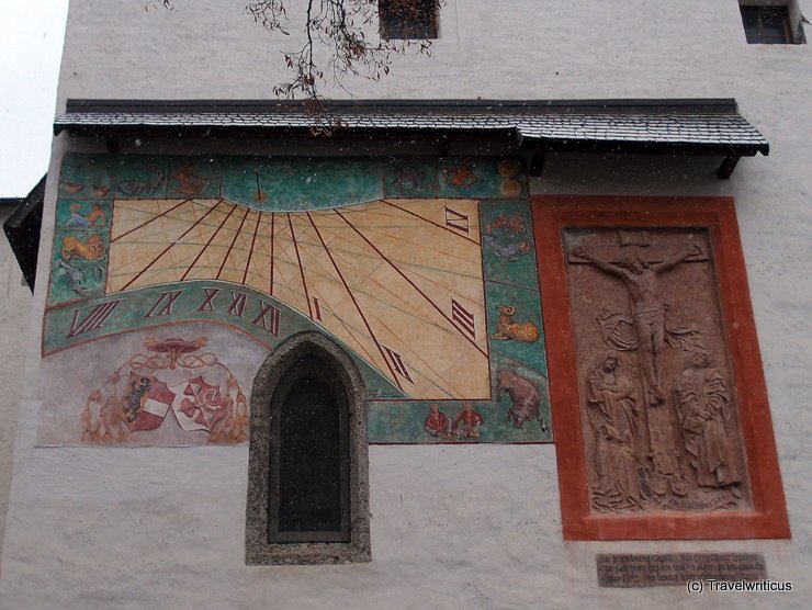 Sundial at Hohensalzburg Fortress in Salzburg, Austria