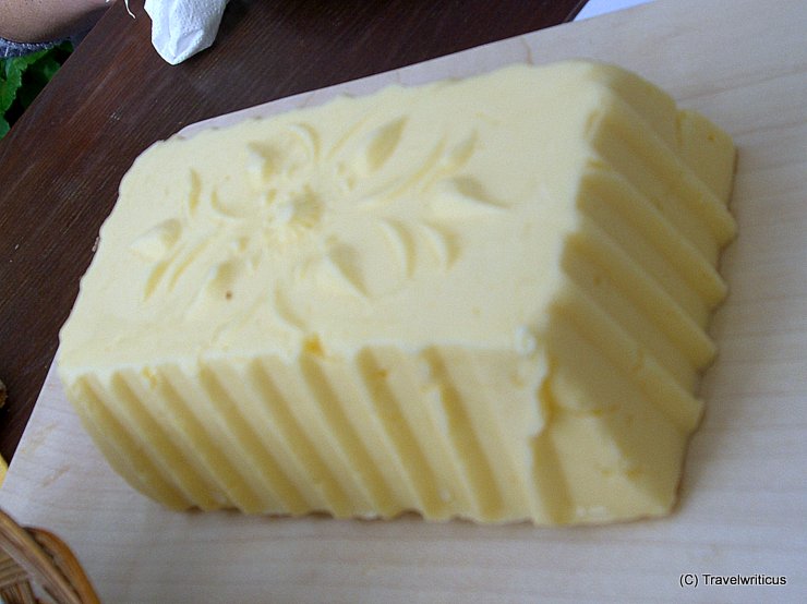 Typical piece of butter in Austrian mountains