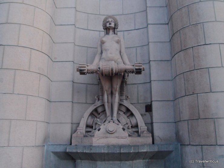 Statue at the railway station of Bolzano