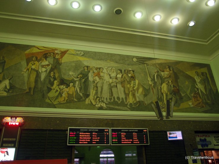 Mural at the main railway station of Bratislava, Slovakia