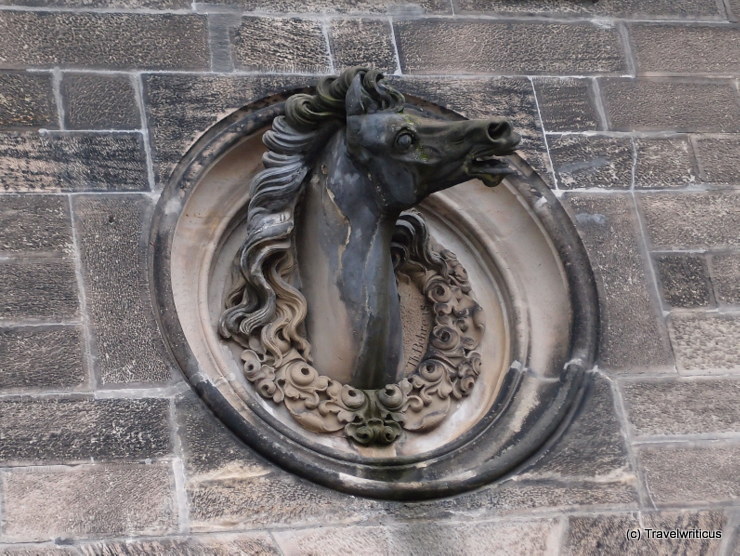 Horse's head at the riding hall in Coburg, Germany