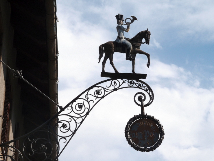 Inn sign at the "Alte Post" in Dornbirn