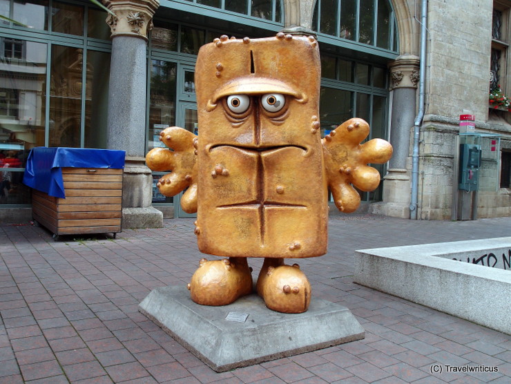 Sculpture of 'Bernd, das Brot' in Erfurt, Germany