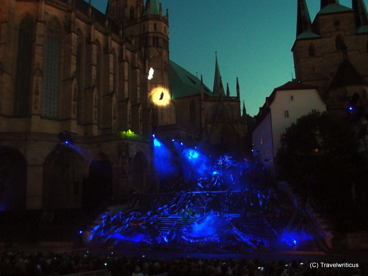 Festival in front of Erfurt Cathedral (Domstufen Festspiele) in Thuringia, Germany