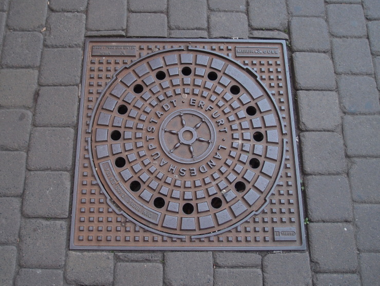 Manhole cover in Erfurt, Germany