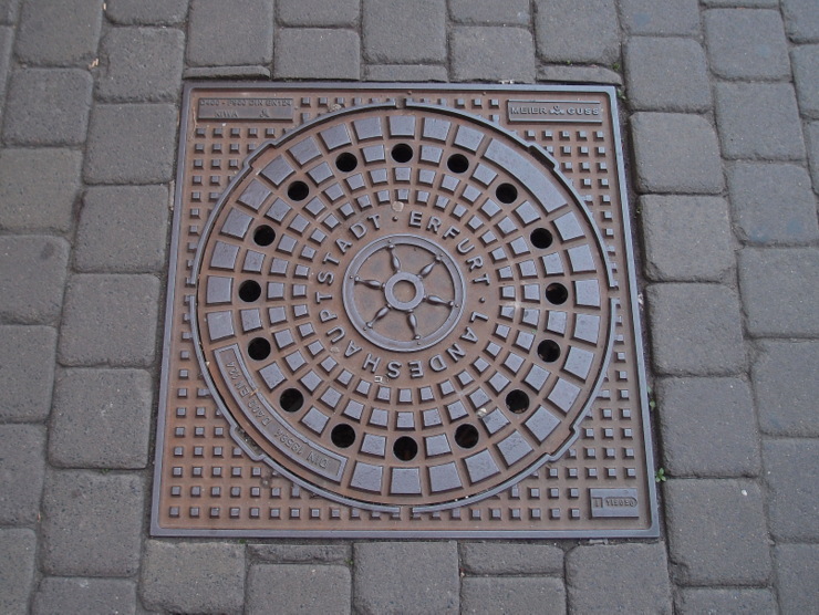 Manhole cover in Erfurt, Germany