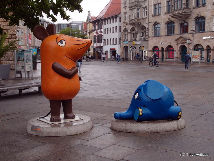 Sculptures 'The program with the mouse' in Erfurt, Germany