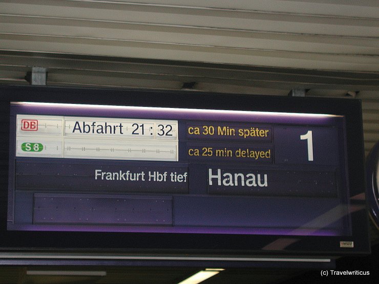 Train delay in Frankfurt am Main, Germany