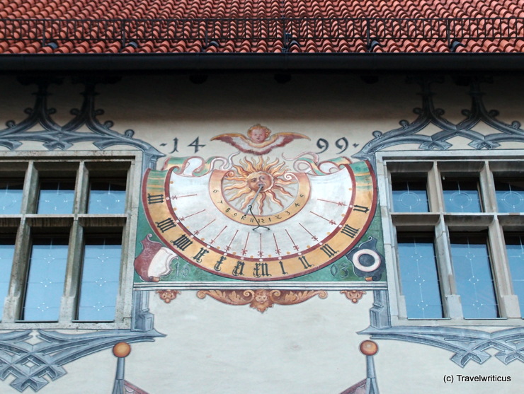 Sundial in the courtyard of the High Castle in Füssen, Germany