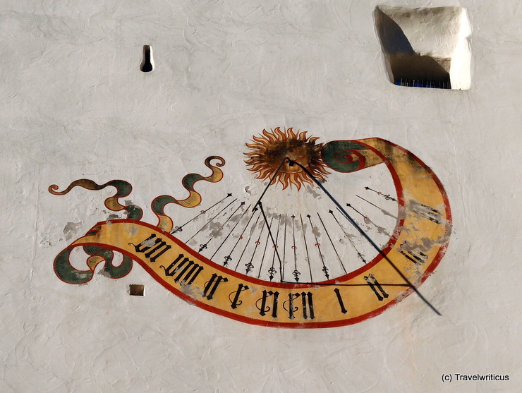 Sundial on the bailey of the High Castle in Füssen, Germany