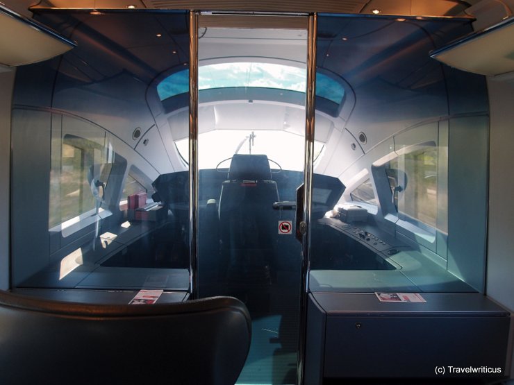 Driver cabin at a German ICE