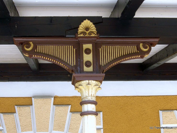 Architectural detail at railway station of Bad Goisern, Austria