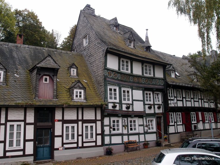 Double crooked building in Goslar, Germany