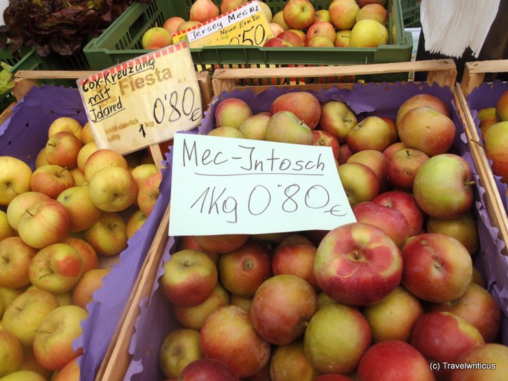 McIntosh apple at a farmer market in Graz, Austria