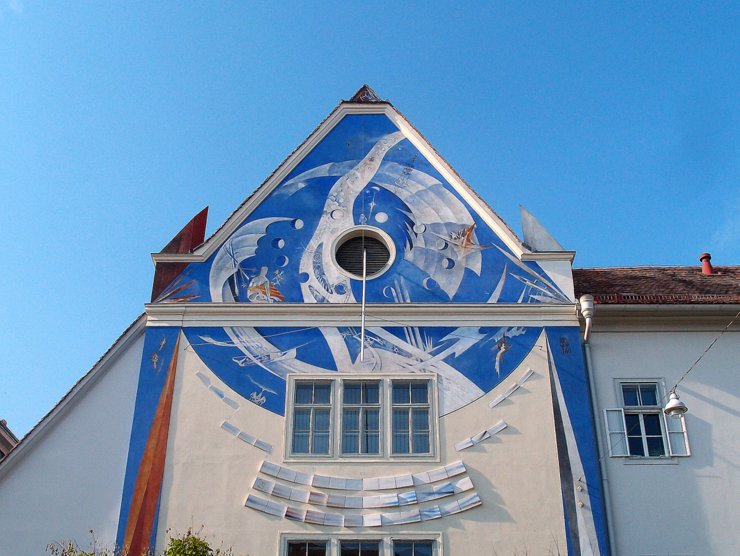 Sundial at the Styrian state archive in Graz, Austria