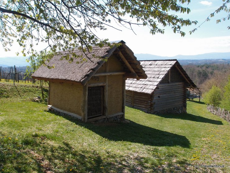 Reconstructed huts of Hallstatt culture in Großklein, Austria