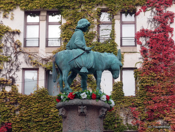 Donkey fountain on the Old Market in Halle (Saale), Germany