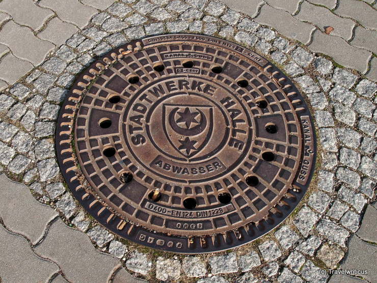 Manhole cover in Halle (Saale), Germany