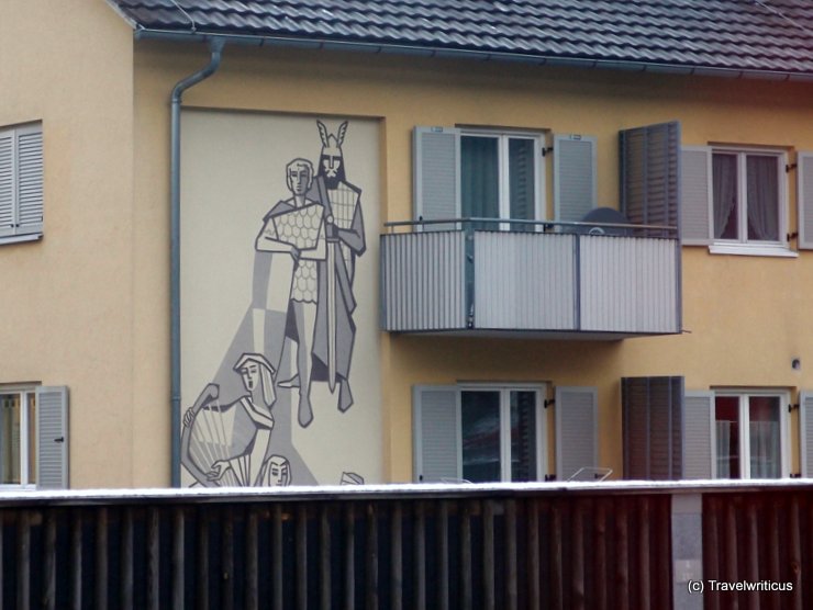 Mural refering to the 'Song of the Nibelungs' in Hohenems, Austria