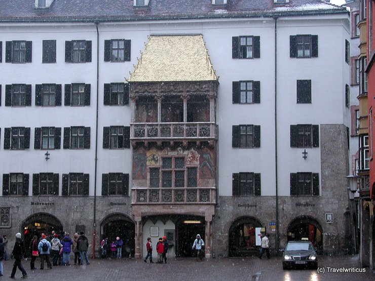 Golden roof on a snowy winter day