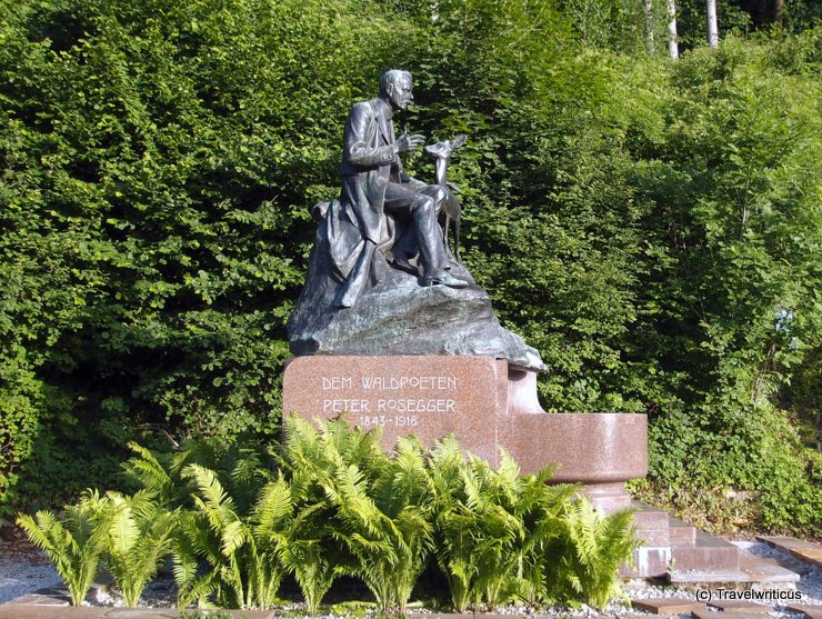 Monument of Peter Rosegger in Kapfenberg, Austria