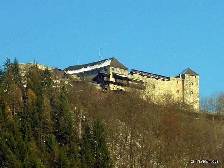 View of Oberkapfenberg Castle taken on a train journey