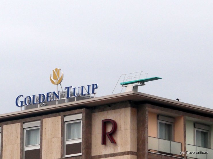 Diving platform on top of a hotel in Kassel, Germany