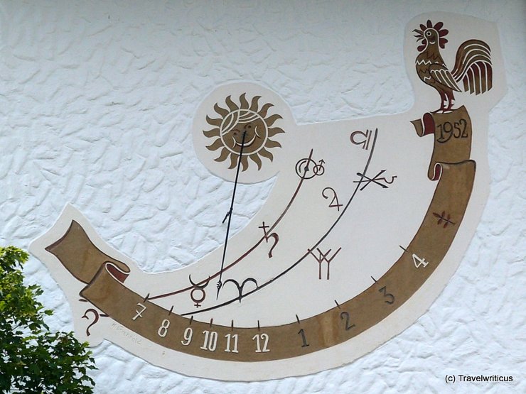 Sundial at a school in Mittelberg, Austria