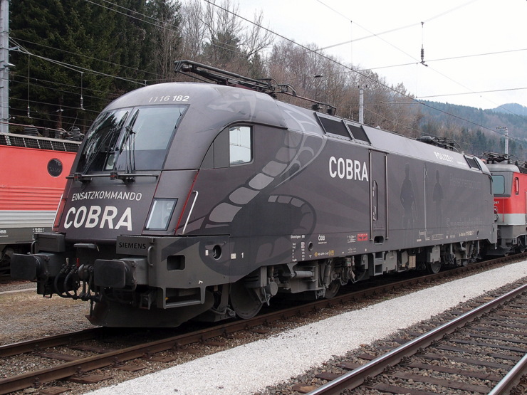 Austrian locomotive promoting EKO Cobra, Austria’s primary counter-terrorism unit