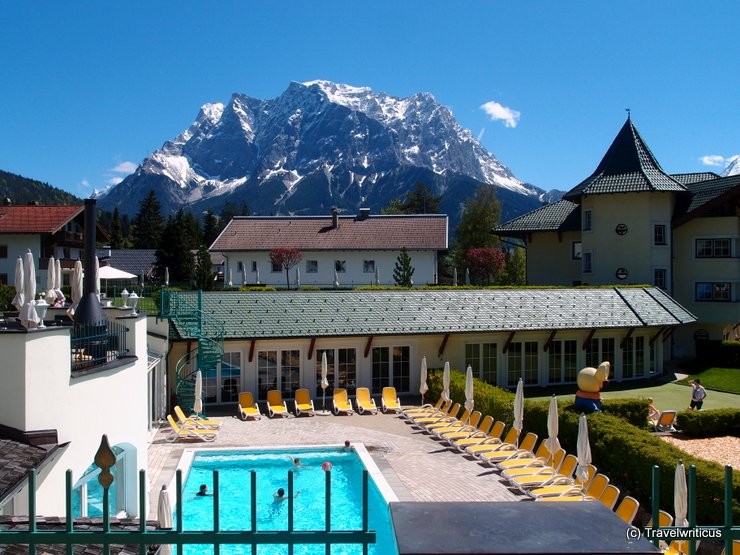 Swimming pool at Hotel Alpenrose in Lermoos, Austria