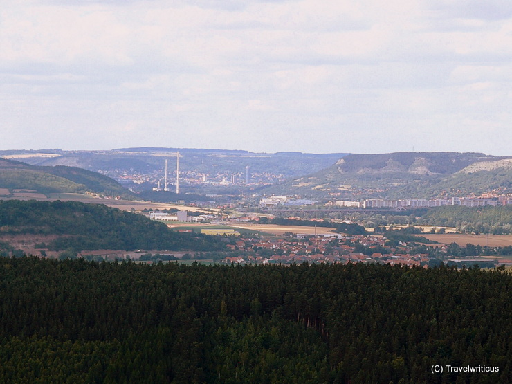 View from the skywalk of Leuchtenburg Castle in Thuringia, Germany