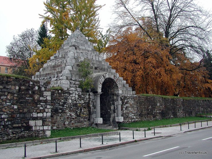 Outside the roman wall of Ljubljana
