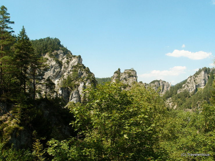 Erlauf gorge along the Mariazell Railway in Austria