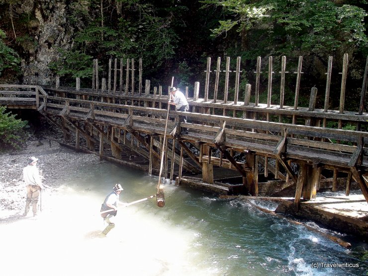 Log driving at Mendlingtal, Austria