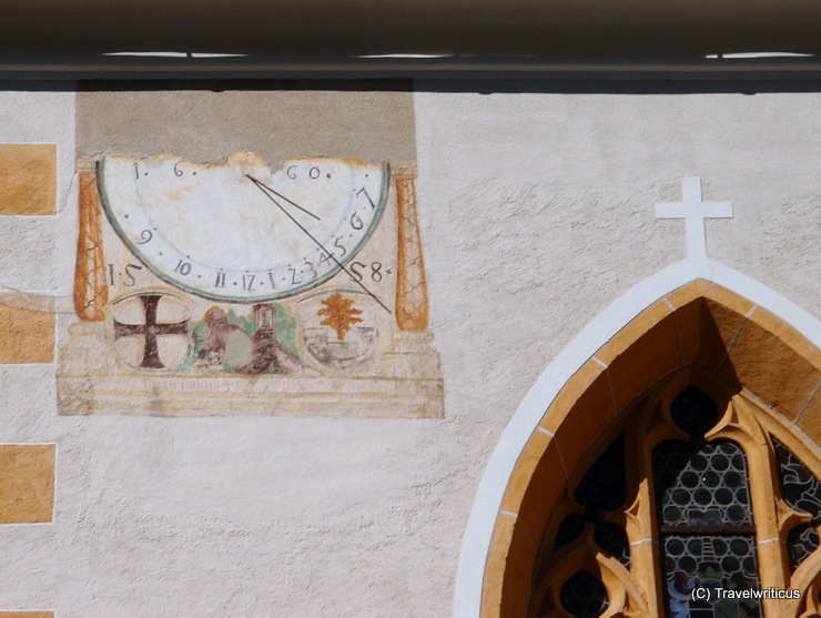 Sundial at the cloister courtyard of Millstatt Abbey in Carinthia, Austria