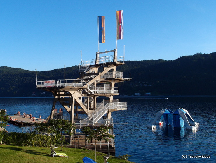 Diving platform built in the 1930s in Millstatt, Austria