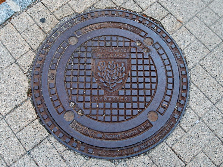 Manhole cover in Mistelbach, Austria