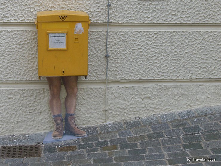 Post box with legs in Austria