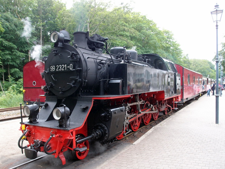 Steam locomotive 99 2321-0 (1932) in Mecklenburg, Germany