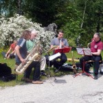 Saxofour playing in Mostviertel, Austria
