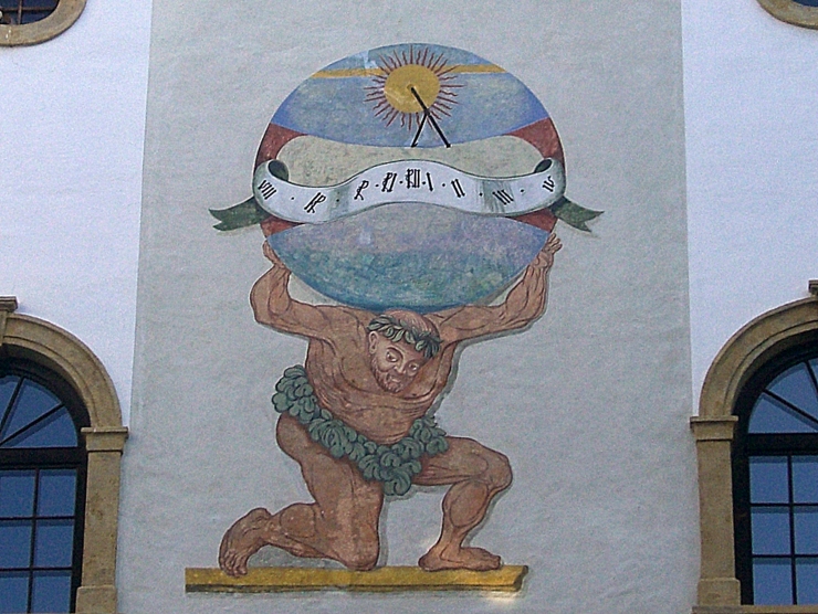 Sundial at Obermurau Castle in Murau, Austria