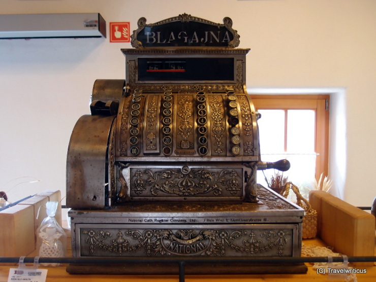 Vintage cash register at a ham manufacture in Murska Sobota, Slovenia