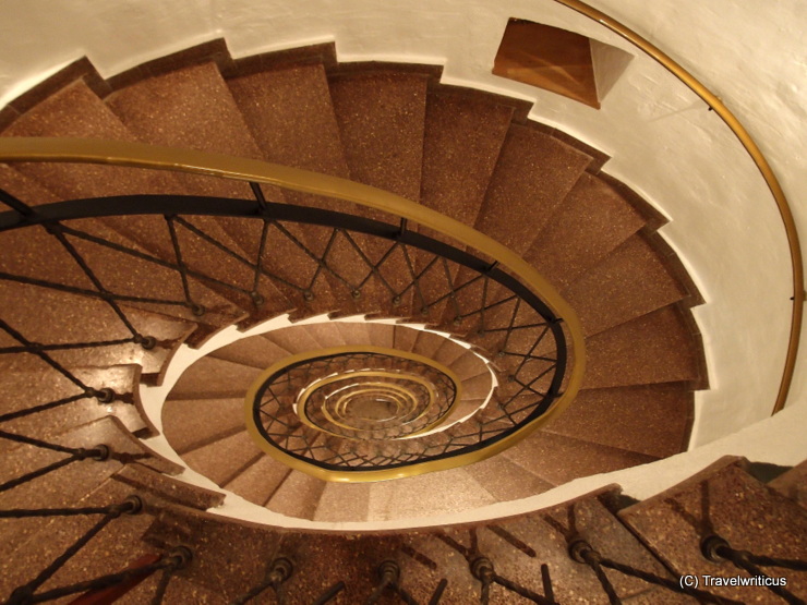 Staircase inside a tower named Luginsland in Nuremberg, Germany