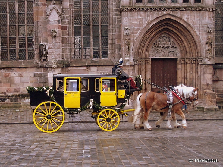 Stagecoach at the Christkindlesmarkt of Nuremberg, Germany