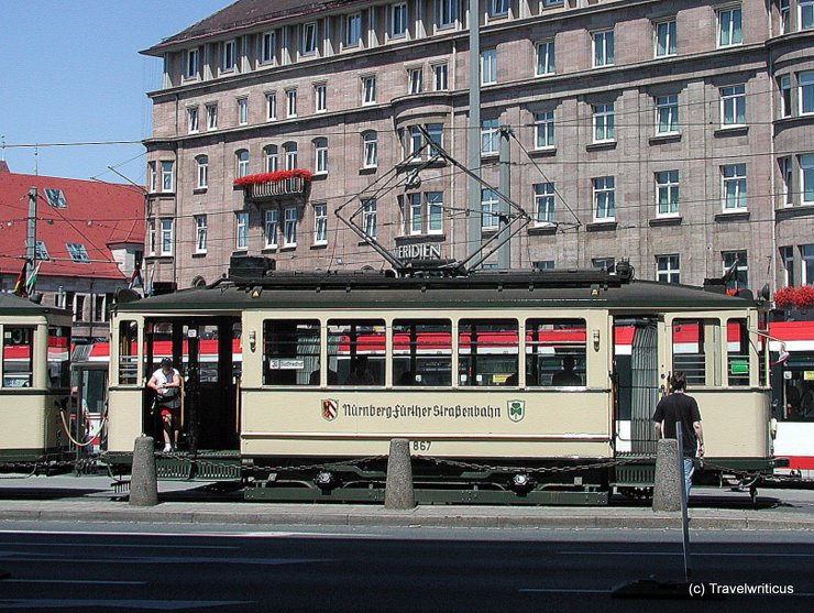 Vintage tramcar in Nuremberg, Germany