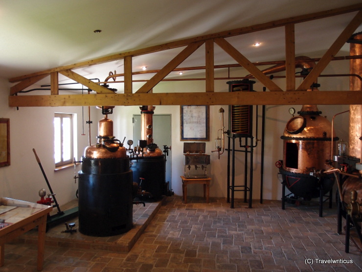 Pieces of industrial stillhouses at the distillery museum in Poysdorf, Austria