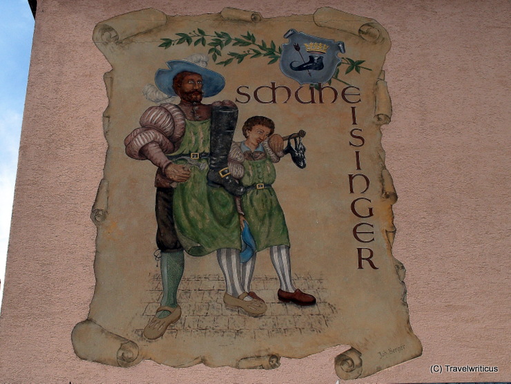 Mural promoting the shoe shop Eisinger in Poysdorf, Austria