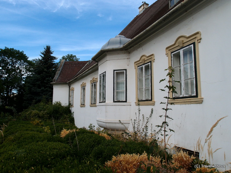 Window front of the Vogelsang mill (Vogelsangmühle) in Poysdorf, Austria