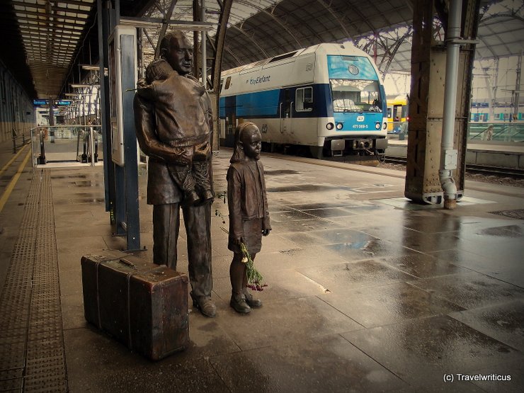 Monument to Nicholas Winton in Prague, Czech Republic