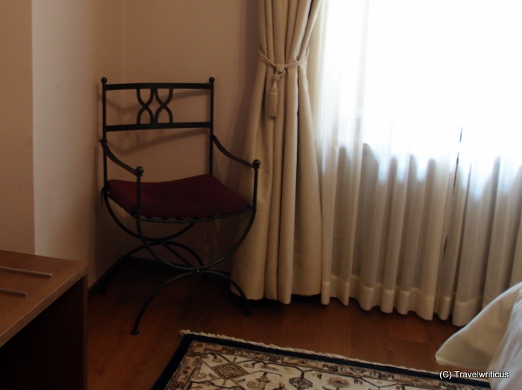 Ancient-like chair at the Roman suite of Hotel Mitra in Ptuj, Slovenia